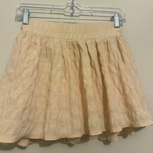 Zara Neutral Cream Tan Check Skirt w Shorts Sz XS Xsmall